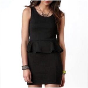 American Eagle Outfitters Black Sleeveless Peplum Mini Dress Size 4